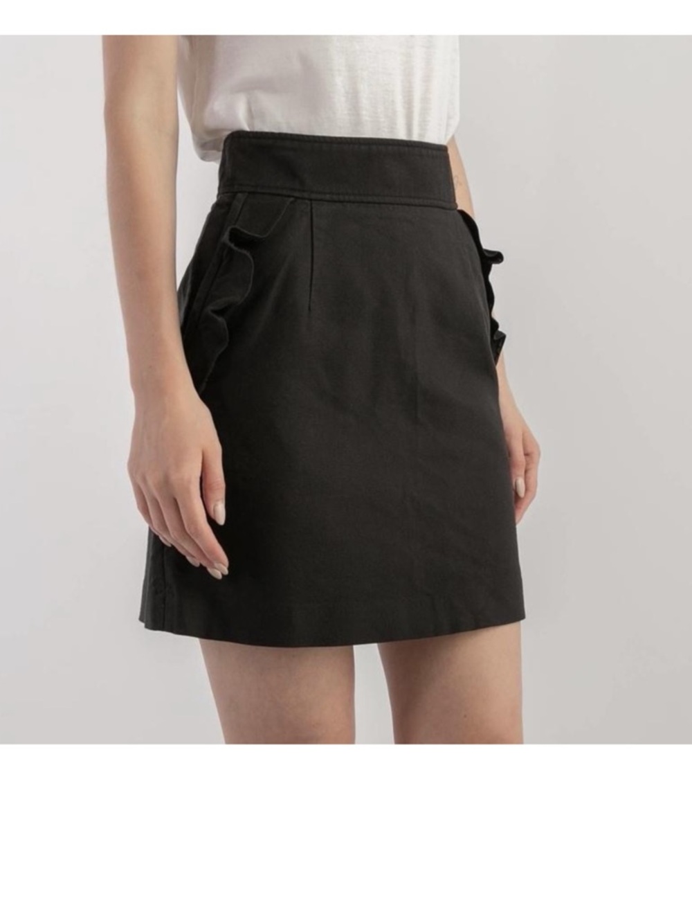 Sandro Paris Black Front Zip Mini Skort Office. Size 3